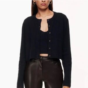 Aritzia Wilfred Black Top & Cardigan Set